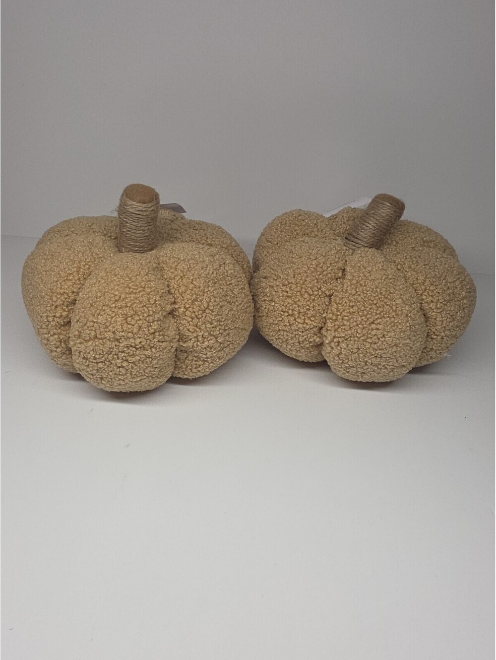 Brown Fall Pumpkin Table Top Halloween harvest Ornament, Set of 2